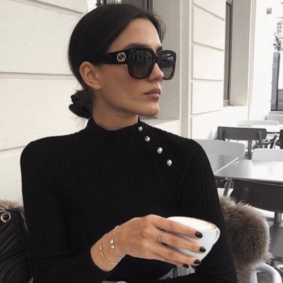 NEW GG0141SN 001 SUNGLASSES GUCCI GG0141SN BLACK SQUARE FRAME EYEWEAR GUCCI - Picture 6 of 13